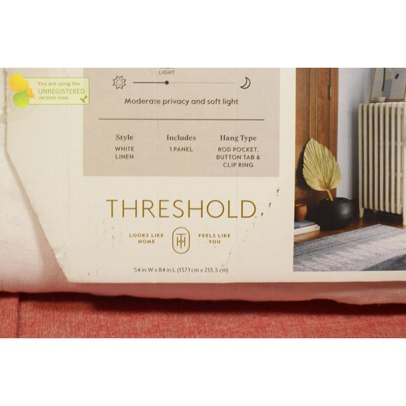 Threshold 54x84" Light Filtering Linen Window Curtain Panel White* - Picture 4 of 9